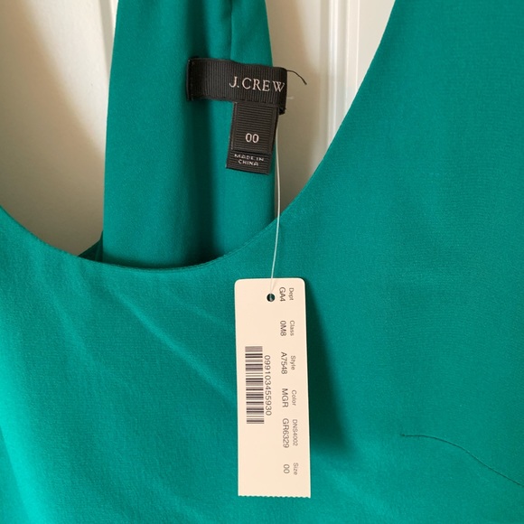 J Crew jade green silk mini dress NEW - Picture 2 of 6
